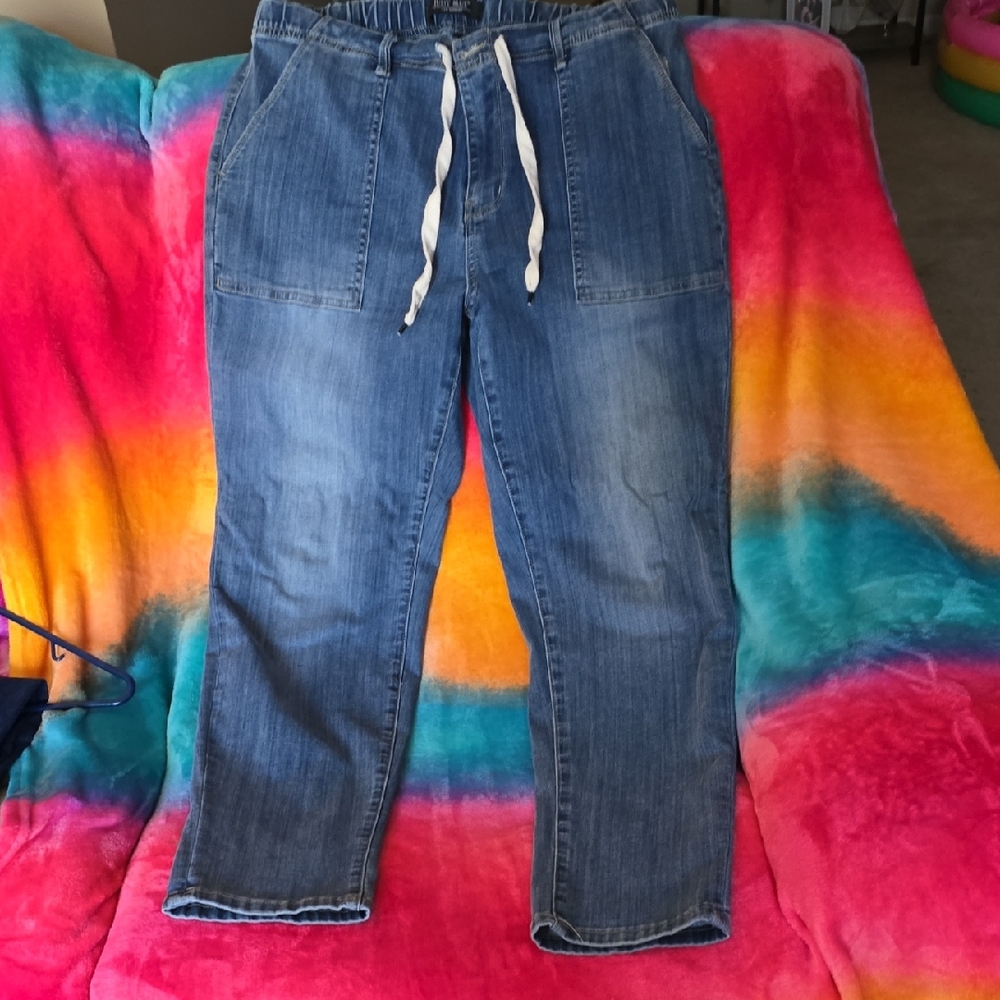 Judy Blue Relaxed Fit Blue Jeans with Drawstring
